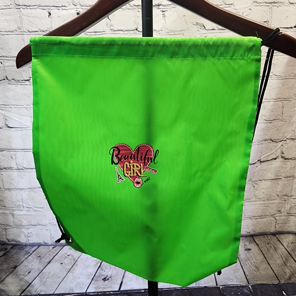 Beautiful girl gold letters heart lime green adult swag bag/tote bag